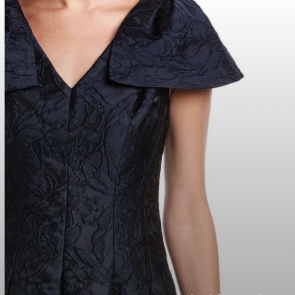 Teri Jon By Rickie Freeman Womens Jacquard Midi Dress, Blue - Picture 7 of 10